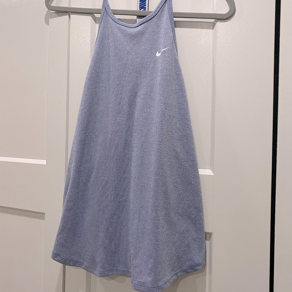 Blue Ribbed Nike Dri-Fit Top